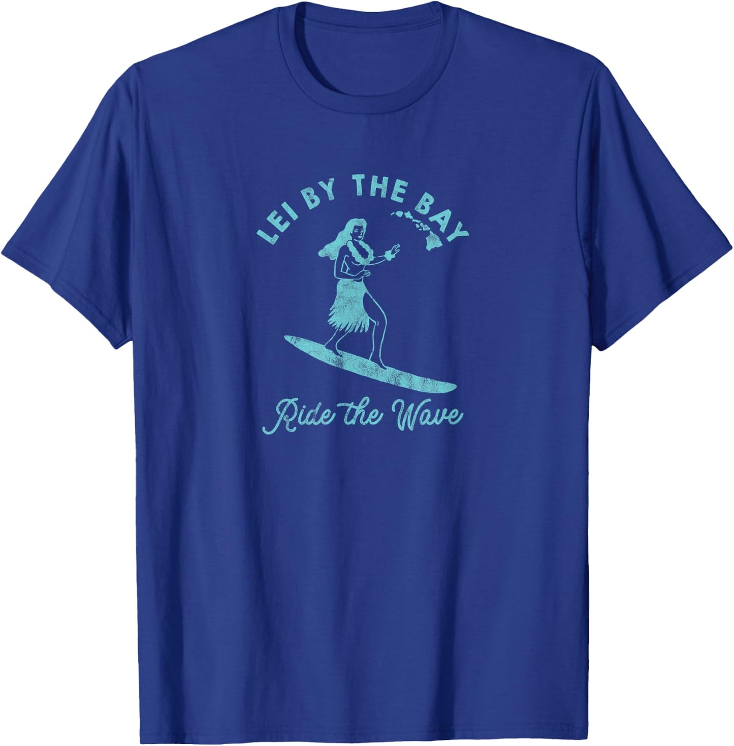 Hawaii Lei by the Bay Hula Surfer Girl Vintage Style T-Shirt - T-Shirt | Royal