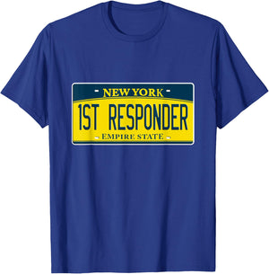 First Responder New York NY USA Fire Police Department EMS T-Shirt - T-Shirt | Royal