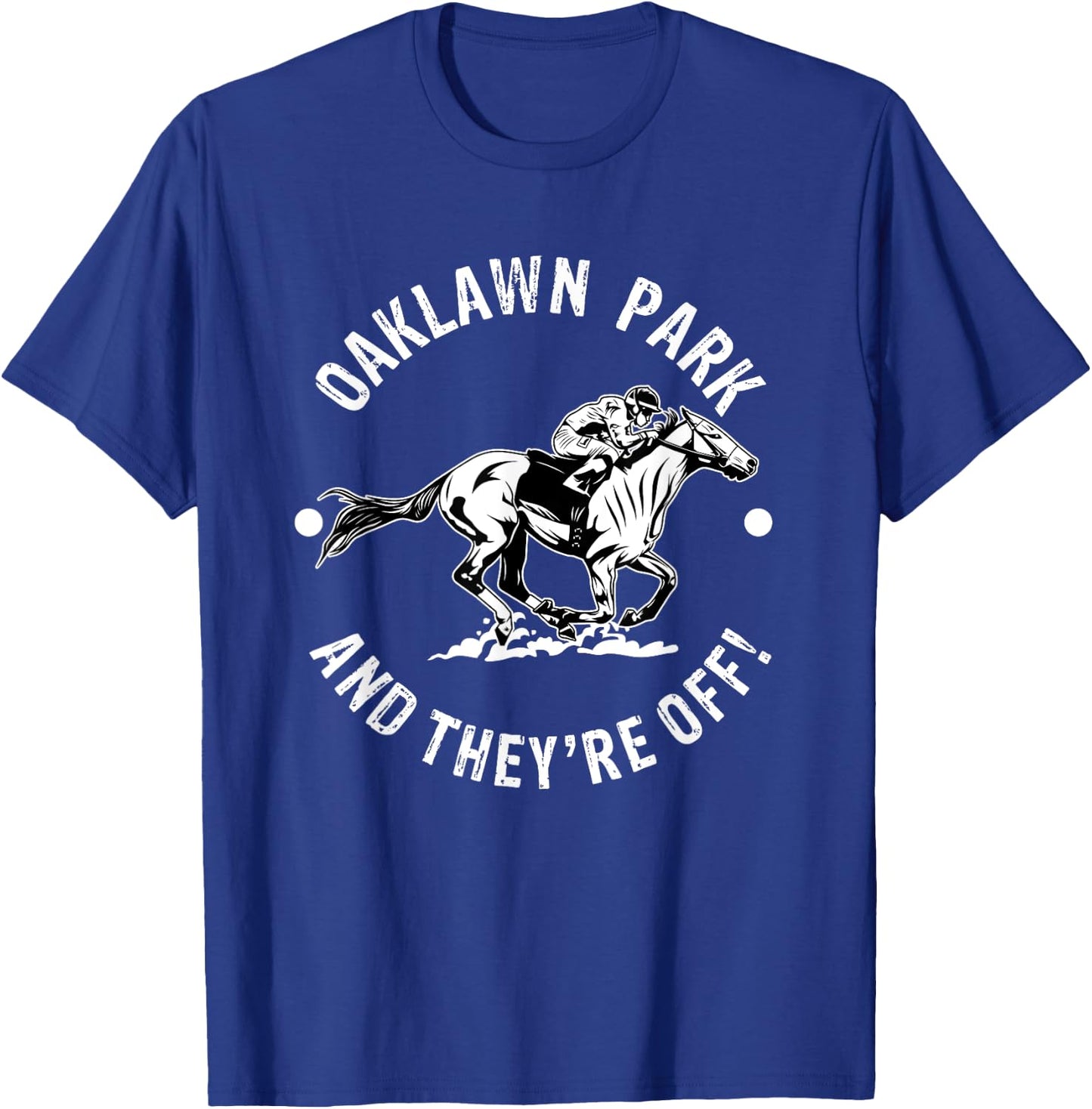 Horse Racetrack Designs Oaklawn Park AR Derby - Men's 3X-Large Black Short Sleeve Horse Racing Fan Equestrian AR Derby T-Shirt - T-Shirt | Royal