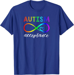 Red Instead Autism Shirt Autism Acceptance T-Shirt - T-Shirt | Royal