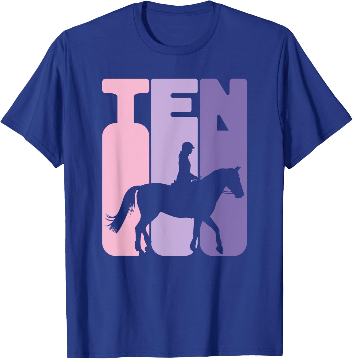 10th Birthday Horse Rider Girl Horse Fan 10 Years Girl T-Shirt - T-Shirt | Royal