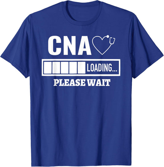 CNA Nursiing Certified Nurse Assistant Stethoscope Loading T-Shirt - T-Shirt | Royal