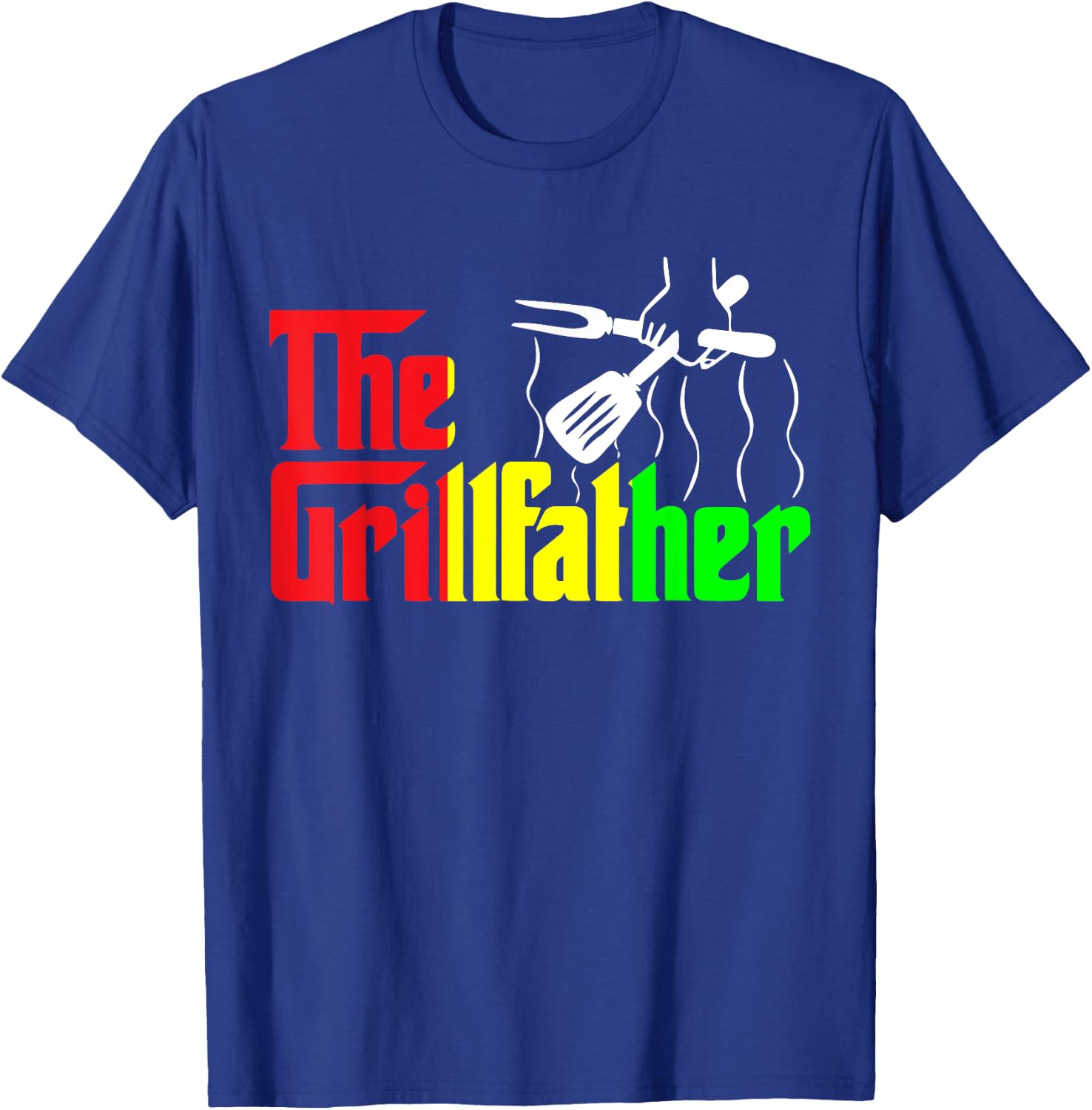 The Grill-father Juneteenth Funny BBQ Chef African American T-Shirt - T-Shirt | Royal