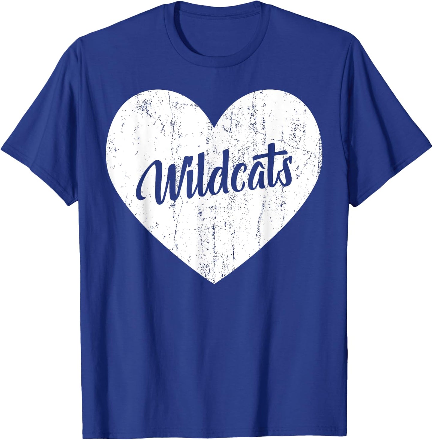 Wildcats School Sports Fan Team Spirit Mascot Heart Gift T-Shirt - T-Shirt | Royal