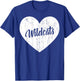 Wildcats School Sports Fan Team Spirit Mascot Heart Gift T-Shirt - T-Shirt | Royal