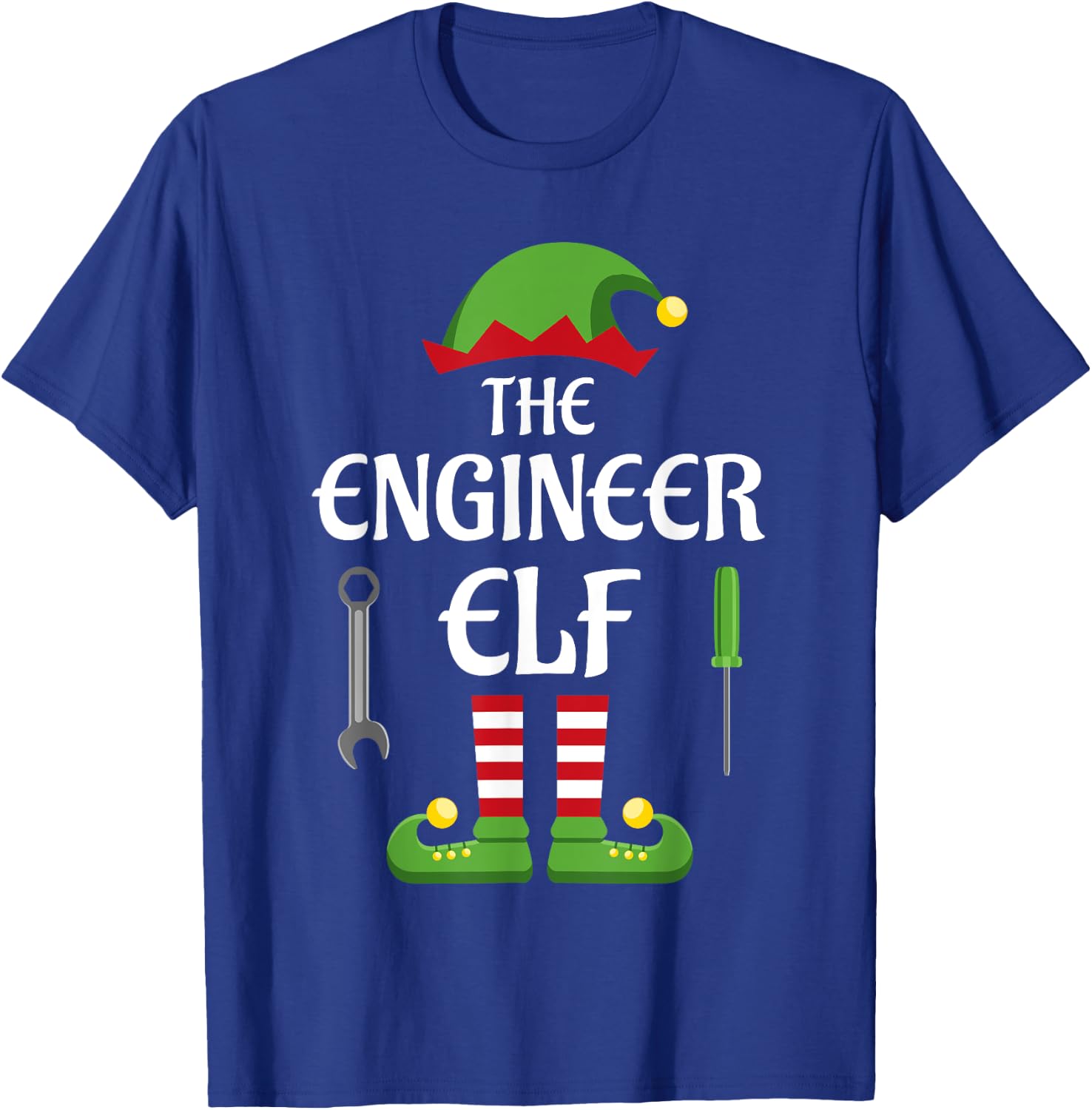 Engineer Elf Family Matching Group Christmas T-Shirt - T-Shirt | Royal