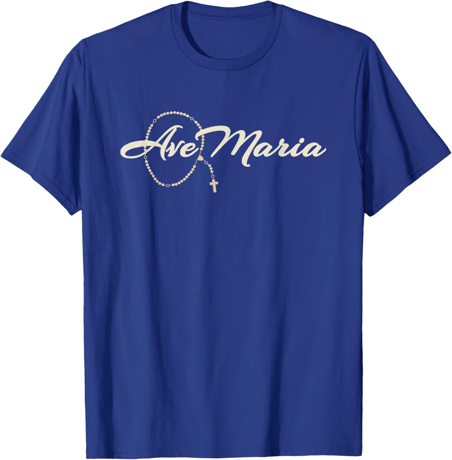 Ave Maria Rosary T-Shirt - T-Shirt | Royal