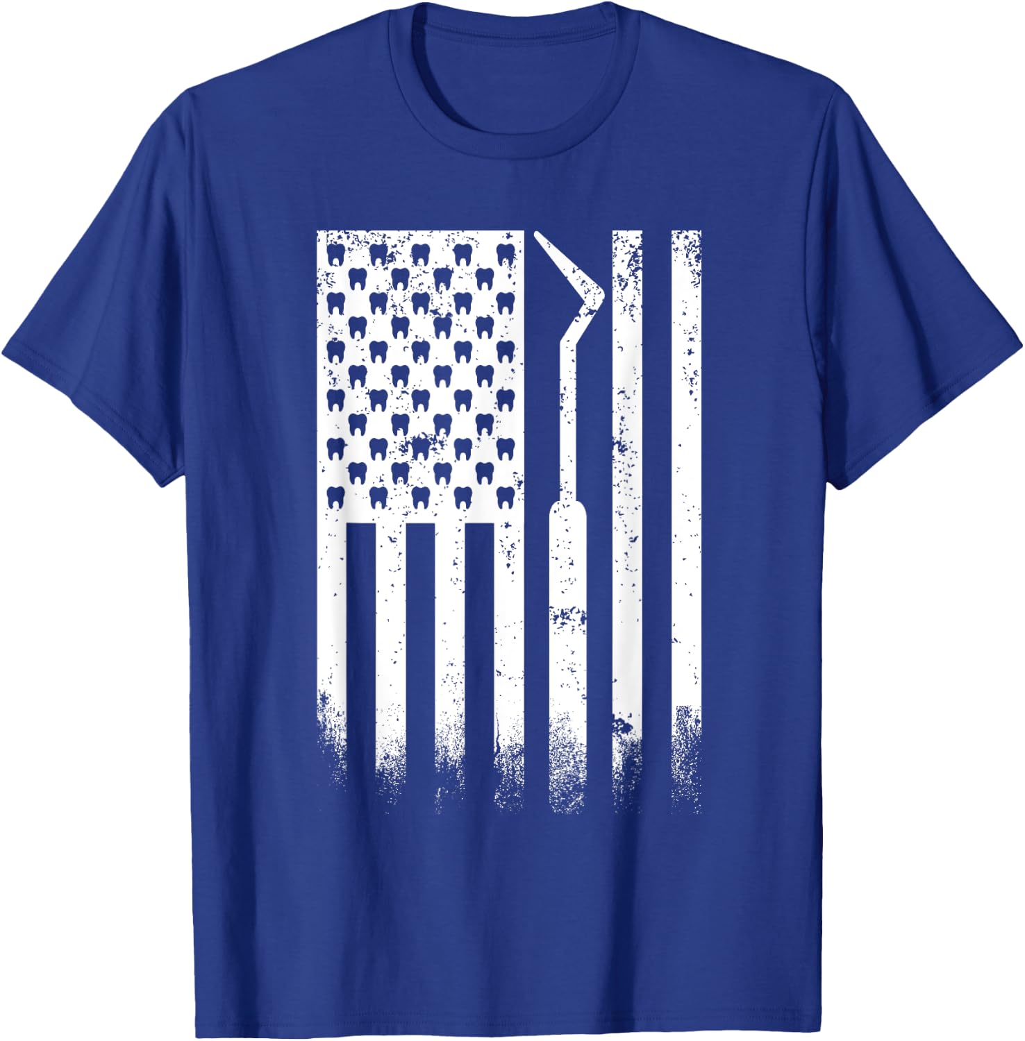 Patriotic Dentist American Flag USA Tooth US Flag dental T-Shirt - T-Shirt | Royal