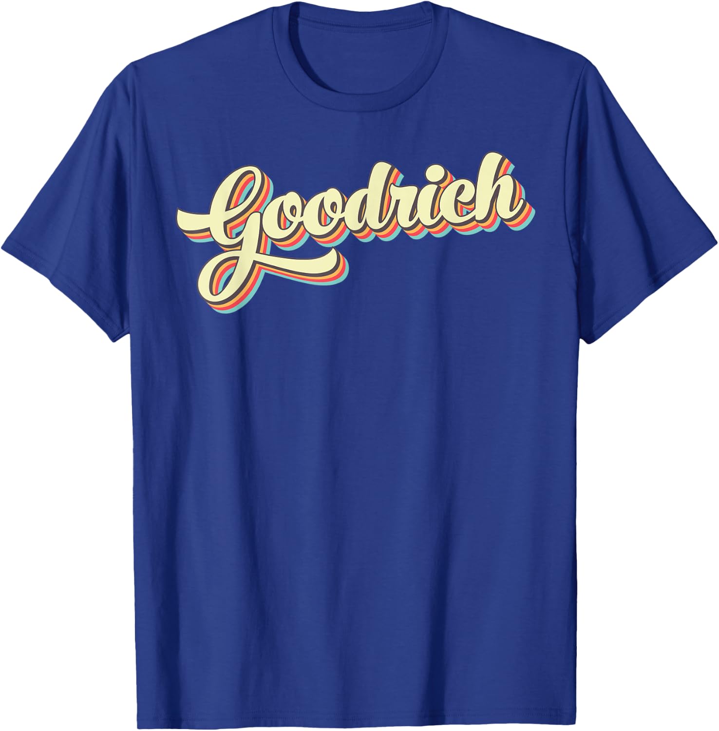 Goodrich Retro Art Baseball Font Vintage T-Shirt - T-Shirt | Royal