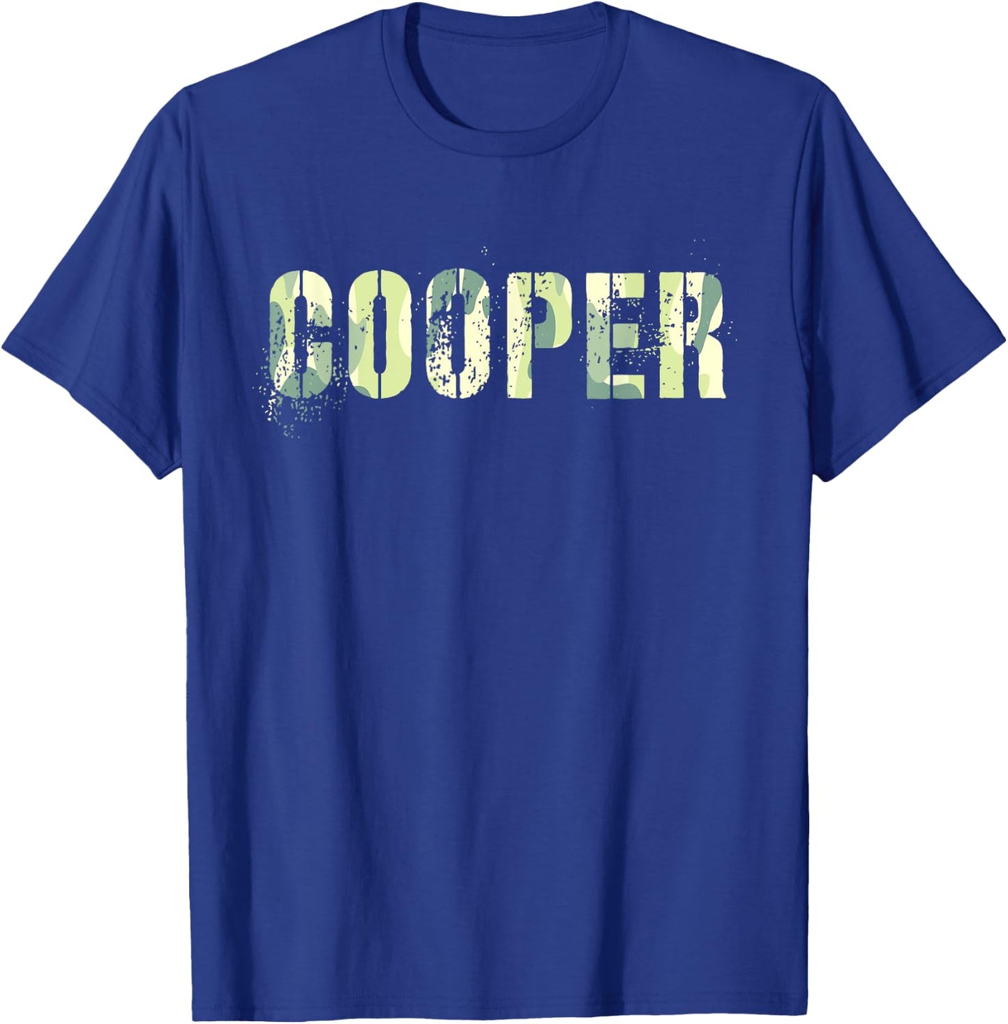 Personalized Name COOPER Camo Boy Military Birthday Father T-Shirt - T-Shirt | Royal