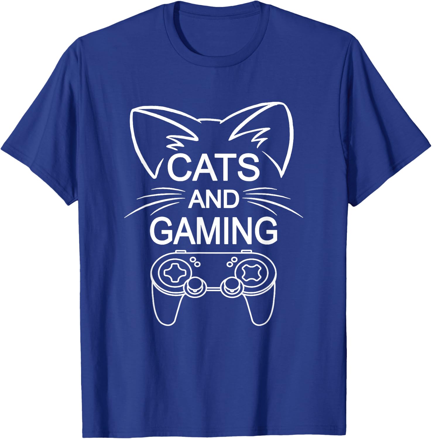 Cats and Gaming Funny Cat Lover Gaming Gift Gamer Small T-Shirt - T-Shirt | Royal