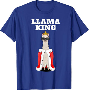 Llama King | Boys Llama | Llama , Black T-Shirt - T-Shirt | Royal
