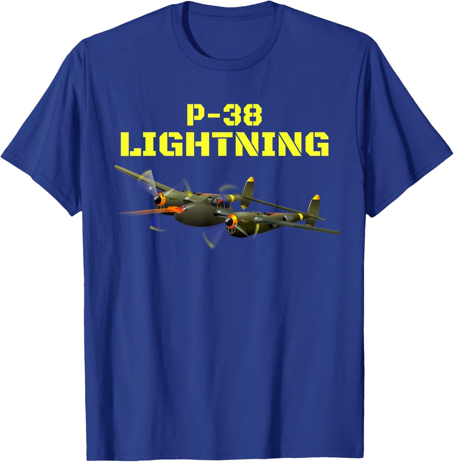 The great twin engine, P-38 Lightning Aviation . T-Shirt - T-Shirt | Royal