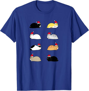 Sleeping Christmas Cats Pets Kittys Kitten T-Shirt - T-Shirt | Royal