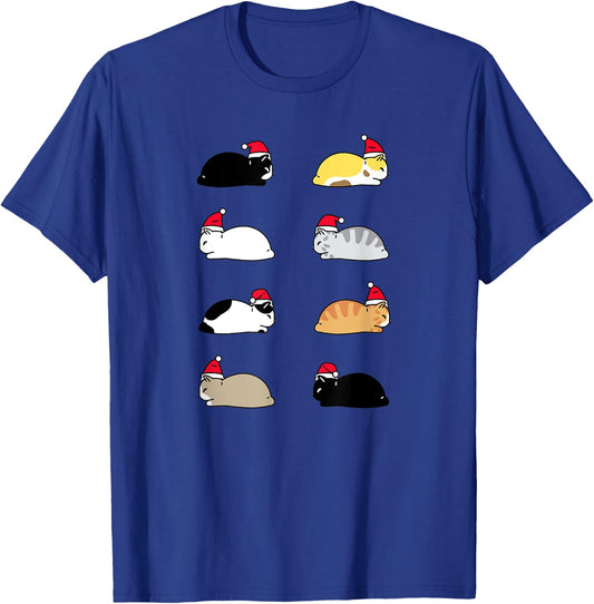 Sleeping Christmas Cats Pets Kittys Kitten T-Shirt - T-Shirt | Royal