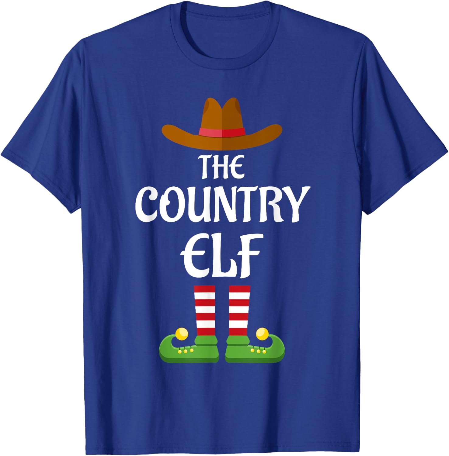 Country Elf Family Matching Group Christmas Cowboy T-Shirt - T-Shirt | Royal