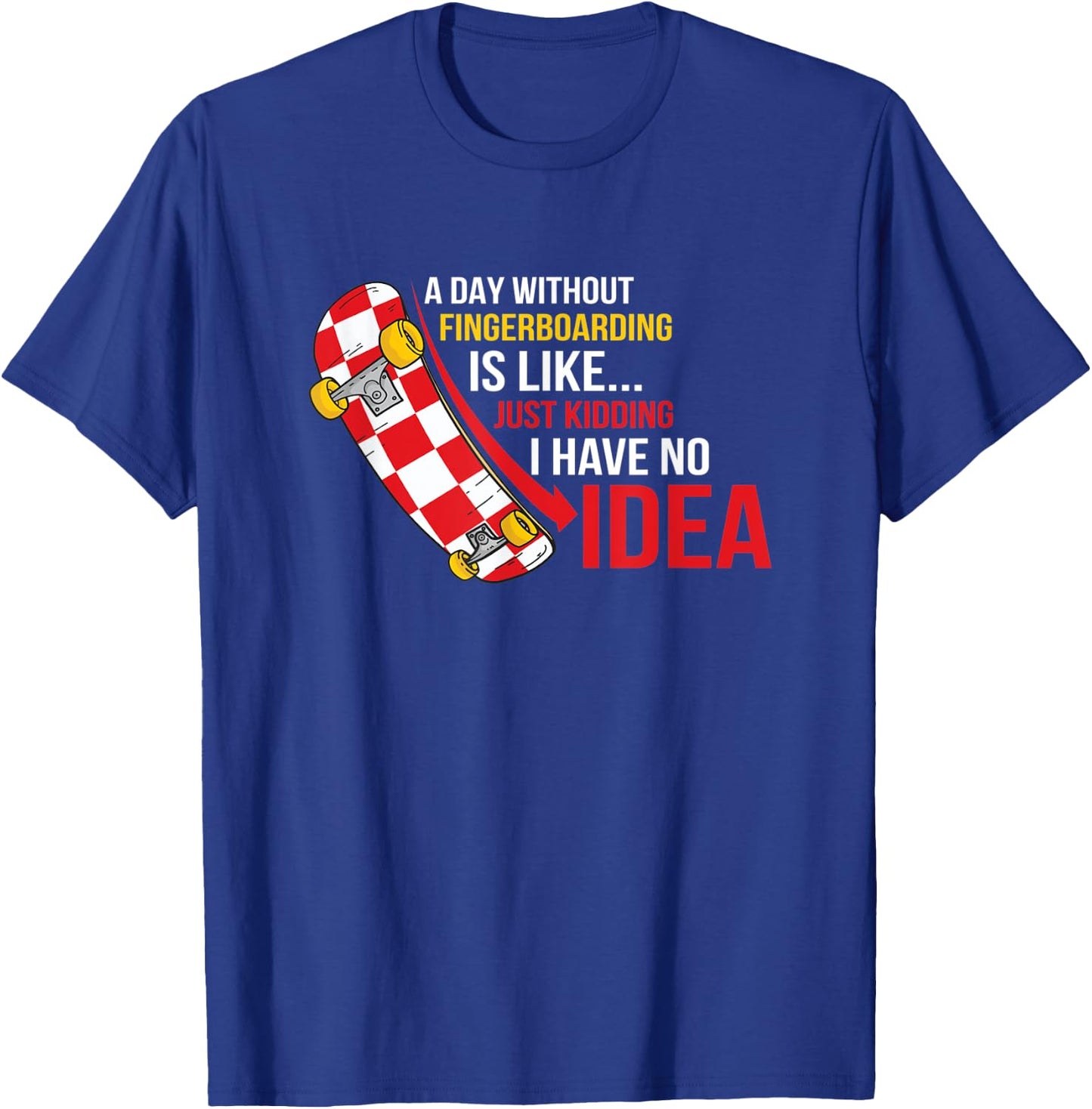 Fingerboard Tricks Skateboard Fingerboarding Ramps Park T-Shirt - T-Shirt | Royal