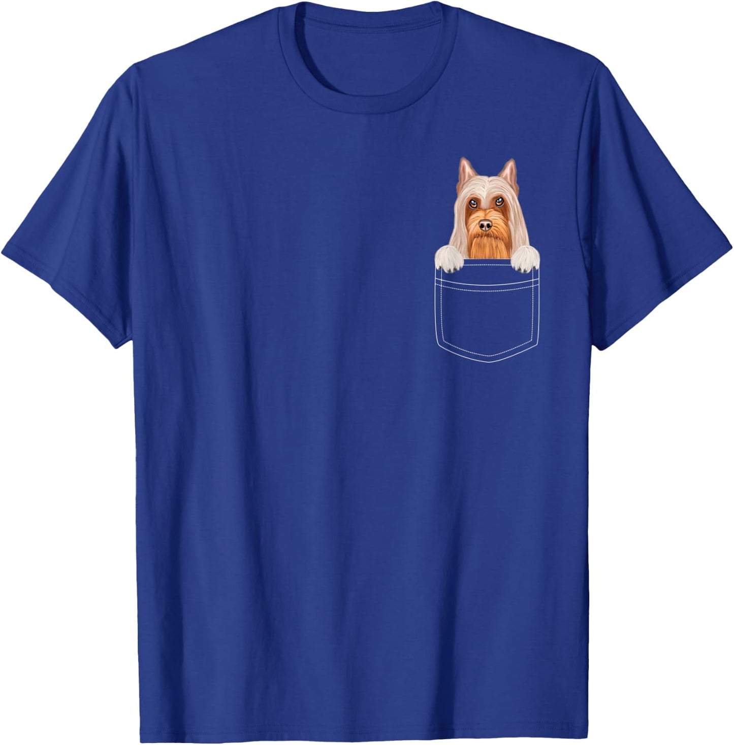 Silky Terrier Dog In Pocket Funny Dog Lover T-Shirt - T-Shirt | Royal