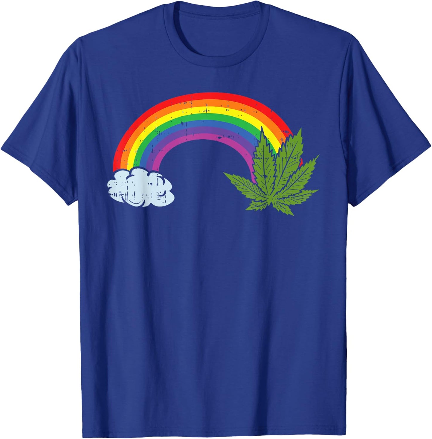 Rainbow Weed Cannabis Marijuana 420 Pot Smoker Stoner Gift T-Shirt - T-Shirt | Royal