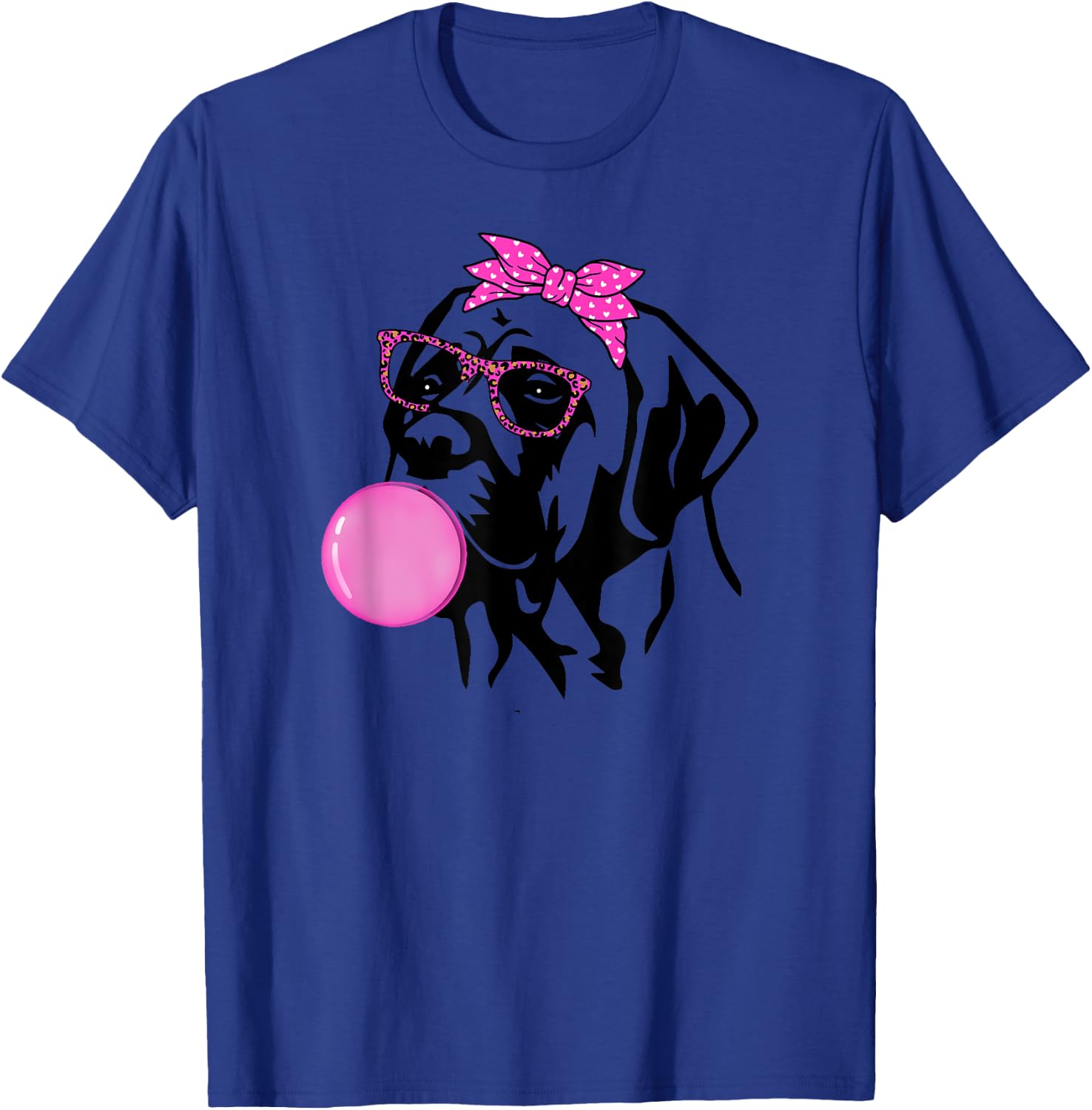 English Mastiff dog with bubble gum bandana glasses T-Shirt - T-Shirt | Royal