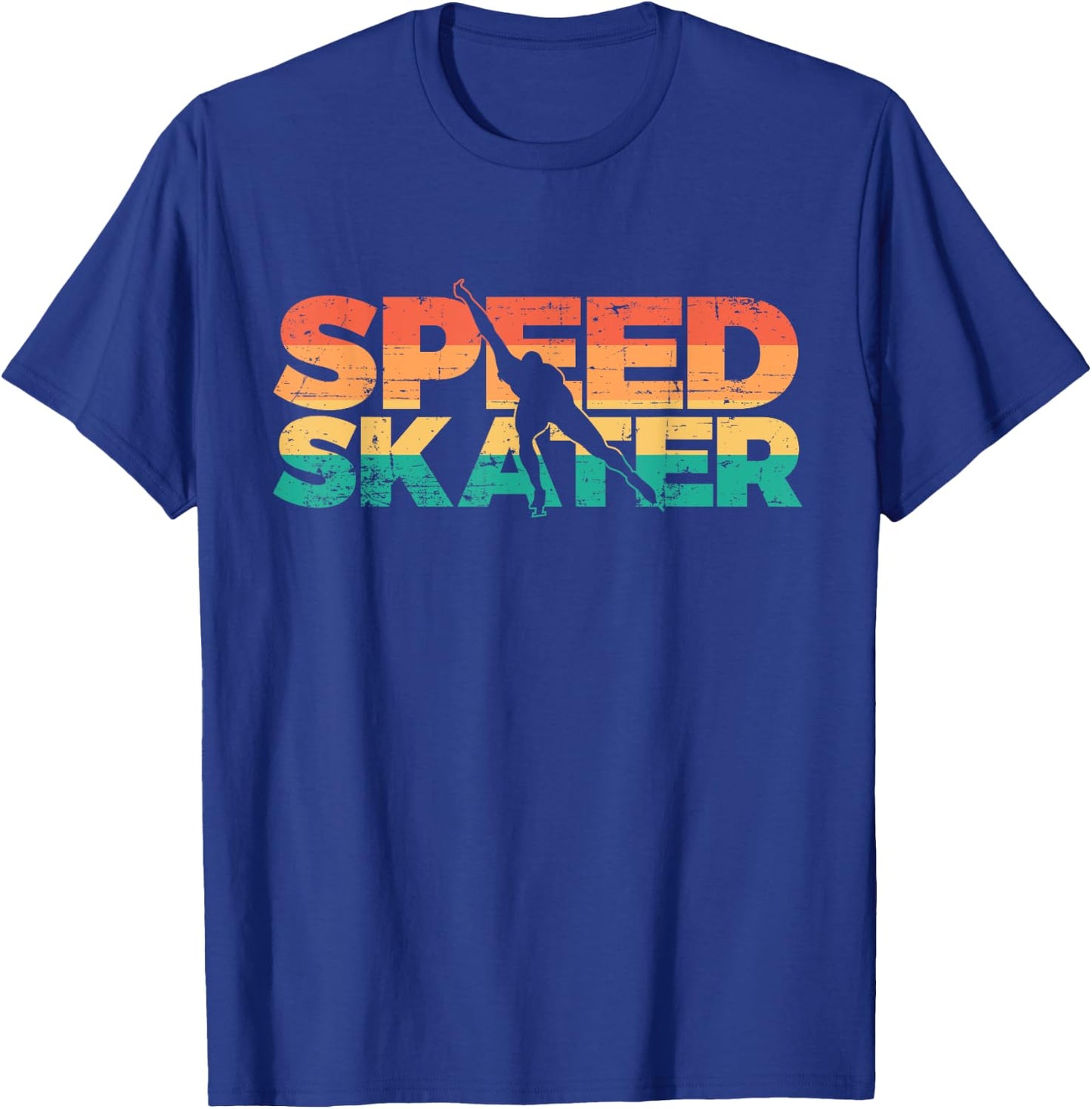 Retro Speed Skater Ice Skating T-Shirt - T-Shirt | Royal