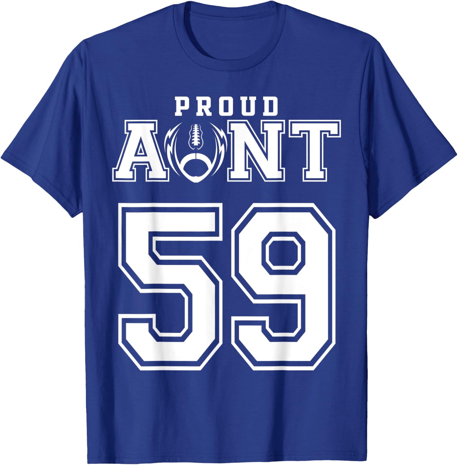 Custom Proud Football Aunt Number 59 Personalized T-Shirt - T-Shirt | Royal