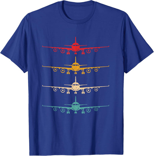 Airline Pilot Shirts Colorful Flying Airplanes - Airline Pilot Airplane Aircraft , Black T-Shirt - T-Shirt | Royal