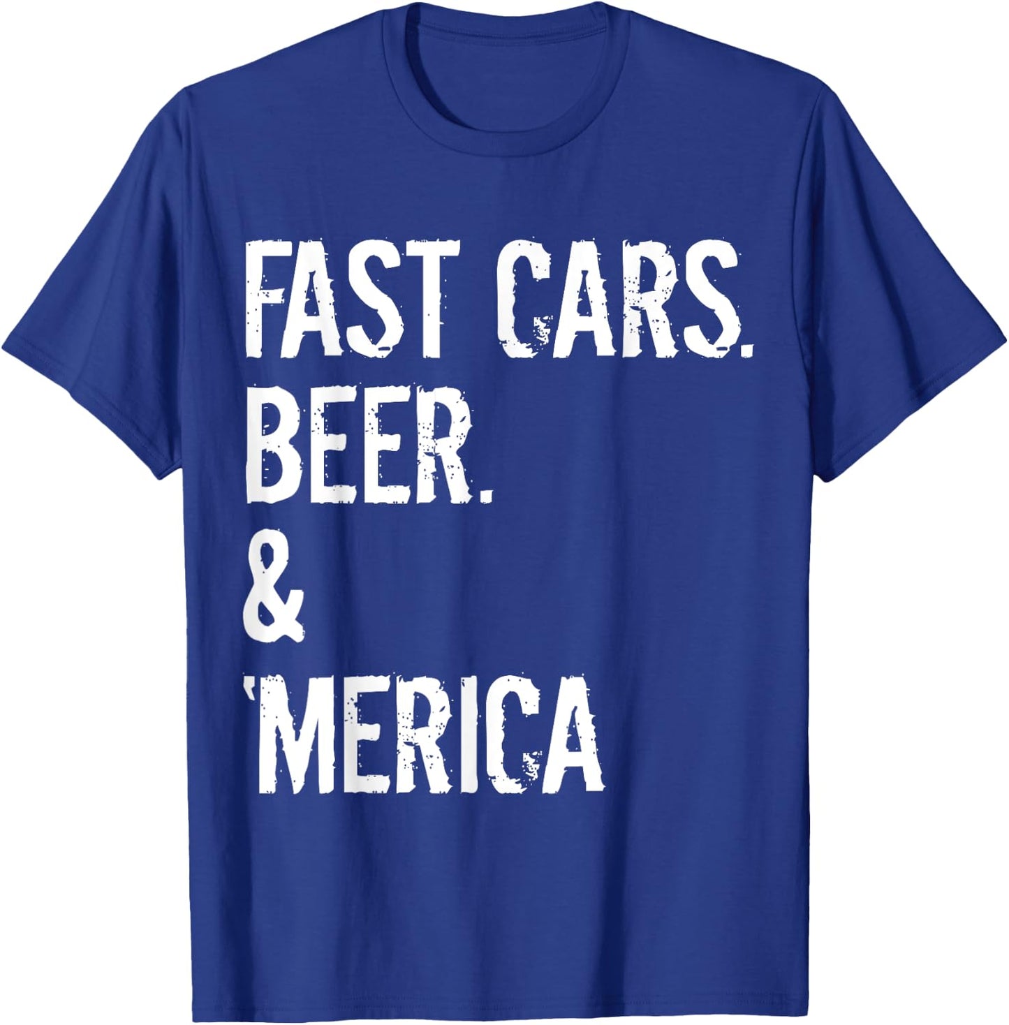 Classic Car Lover Muscle Car Dad FAST CARS BEER AMERICA T-Shirt - T-Shirt | Royal