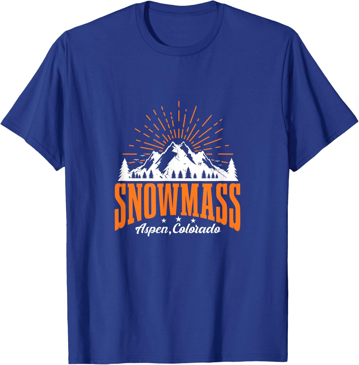 Snowmass Aspen Colorado Ski Mountain Skiing Snowboarding T-Shirt - T-Shirt | Royal
