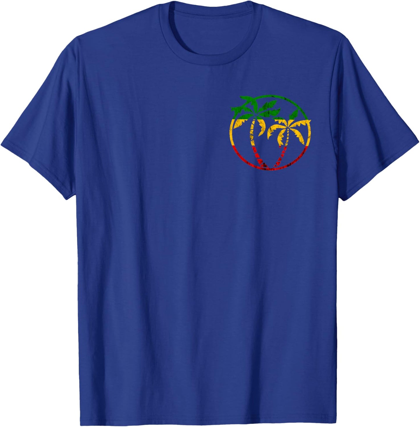Rasta Reggae Palms Rastafarian Roots Jamaican Hippie T-Shirt - T-Shirt | Royal
