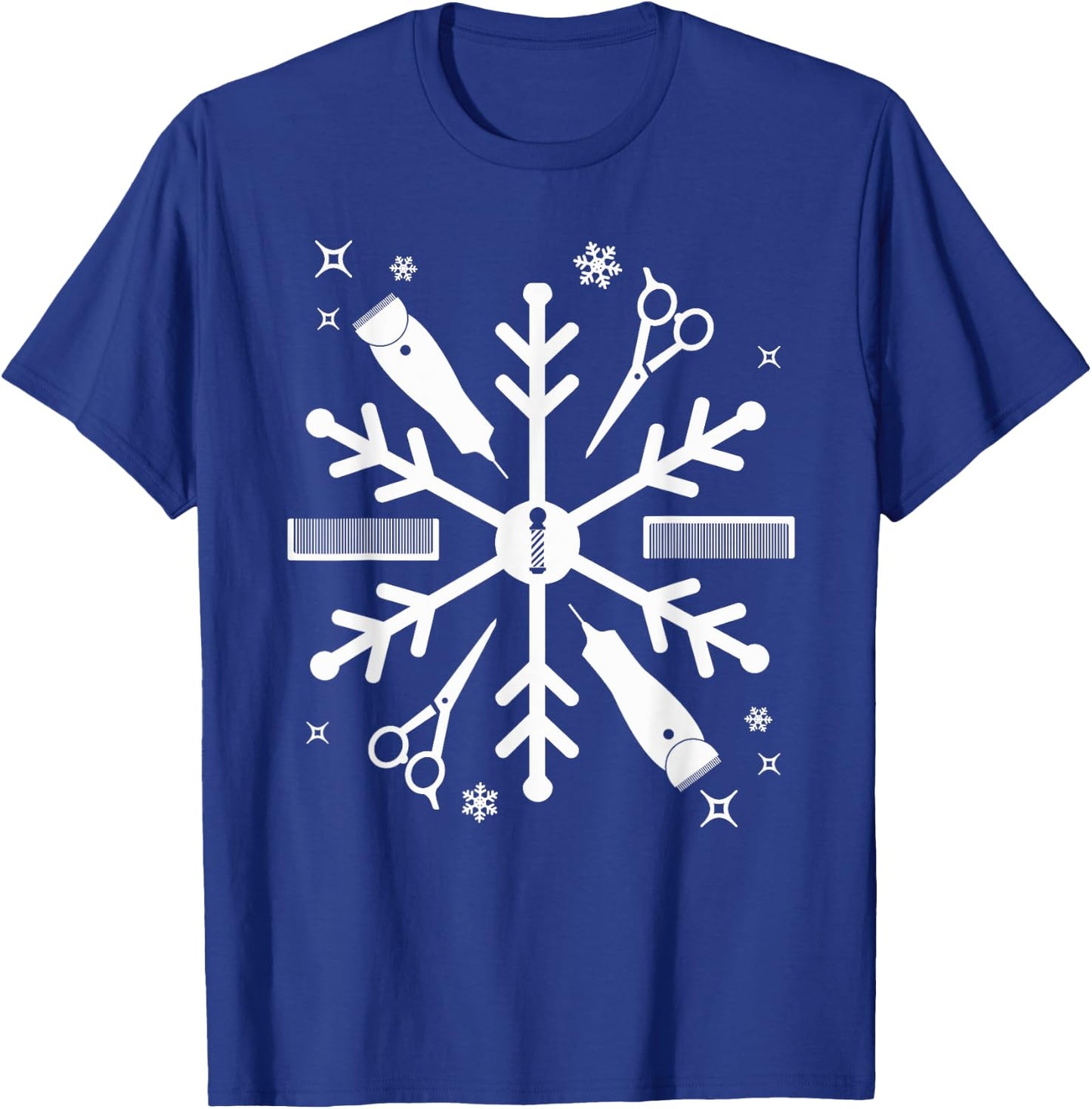 Funny Barber Shirt Christmas Snowflake Hair Stylist T-Shirt - T-Shirt | Royal