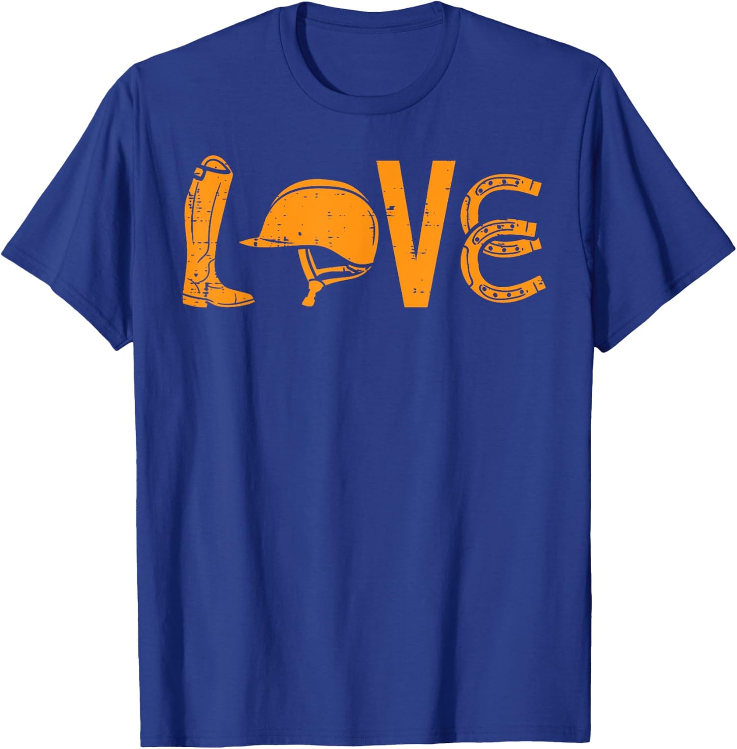 Boots Helmet Horseshoe Love Riding Horse Lover Equestrian T-Shirt - T-Shirt | Royal