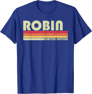 ROBIN Gift Name Personalized Retro Vintage 80s 90s Birthday T-Shirt - T-Shirt | Royal