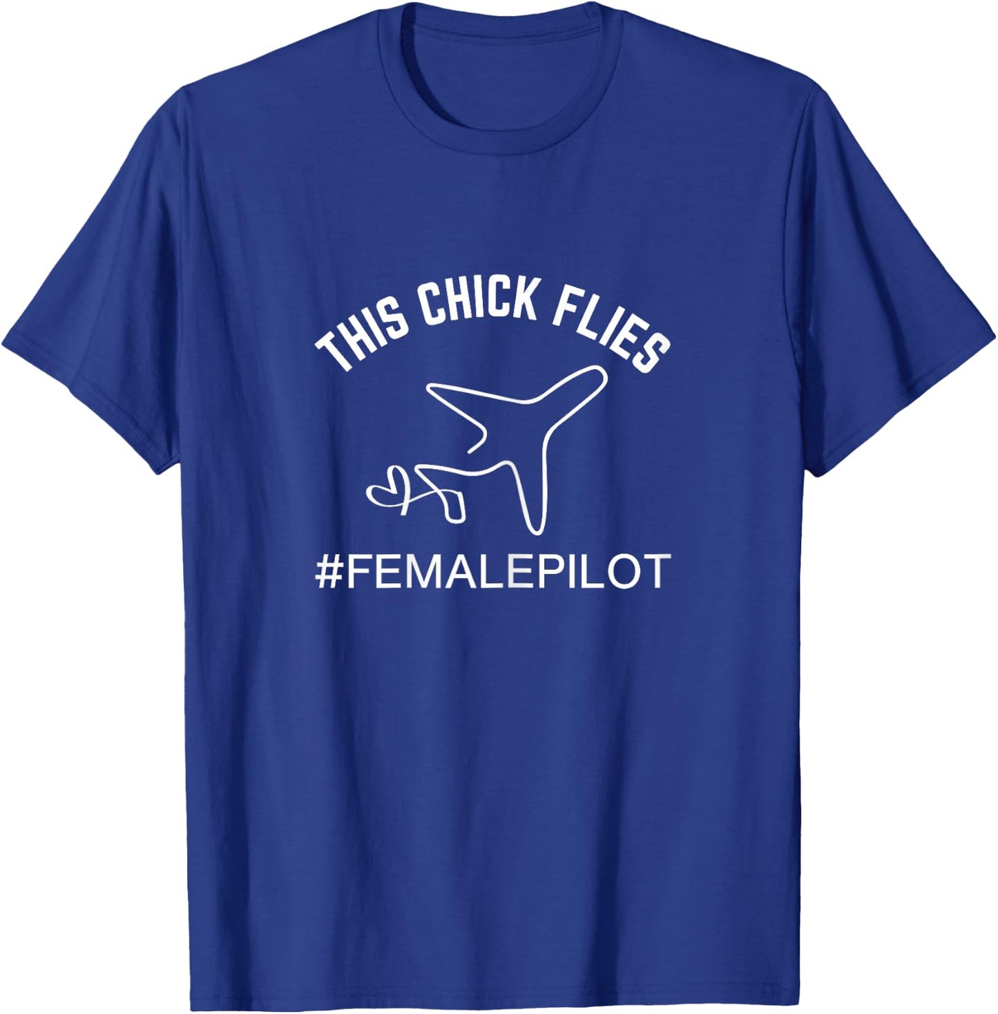 Female Pilot Aviation This Chick Flies T-Shirt - T-Shirt | Royal