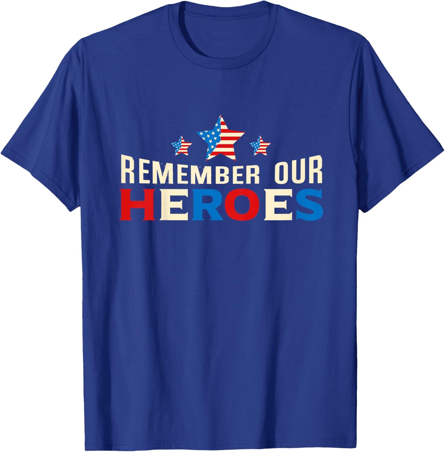 Remember Our Heroes Shirt | Memorial Day T Shirt For Kids T-Shirt - T-Shirt | Royal