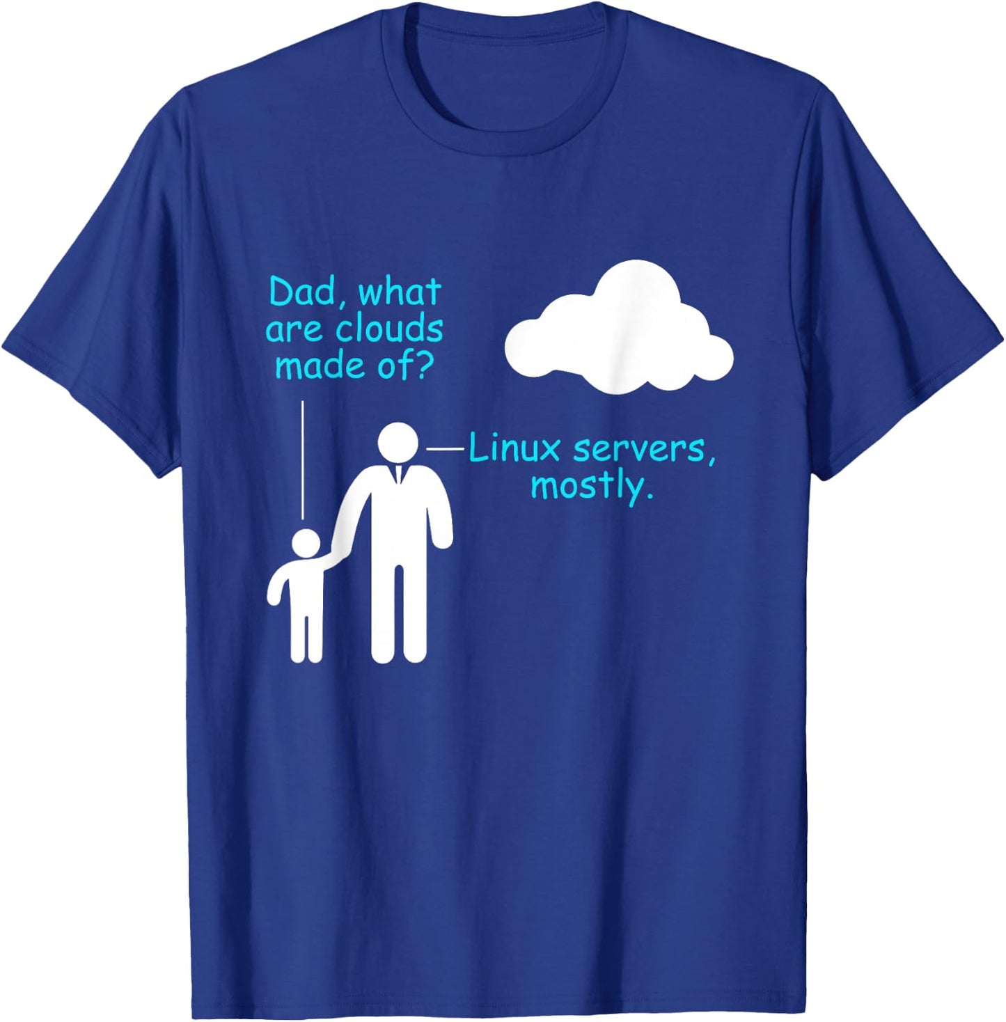 Coder Software Developer Joke Cloud Linux Server Coder T-Shirt - T-Shirt | Royal