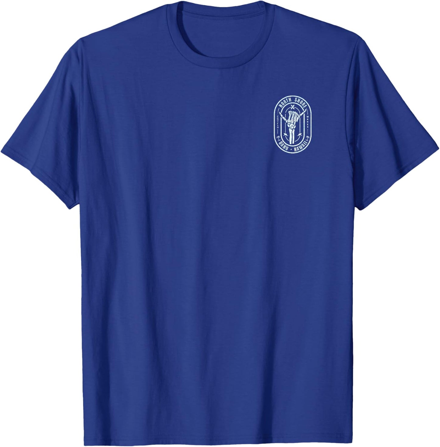 Left Chest & Back print - Shaka Oahu Hawaii T-Shirt - T-Shirt | Royal