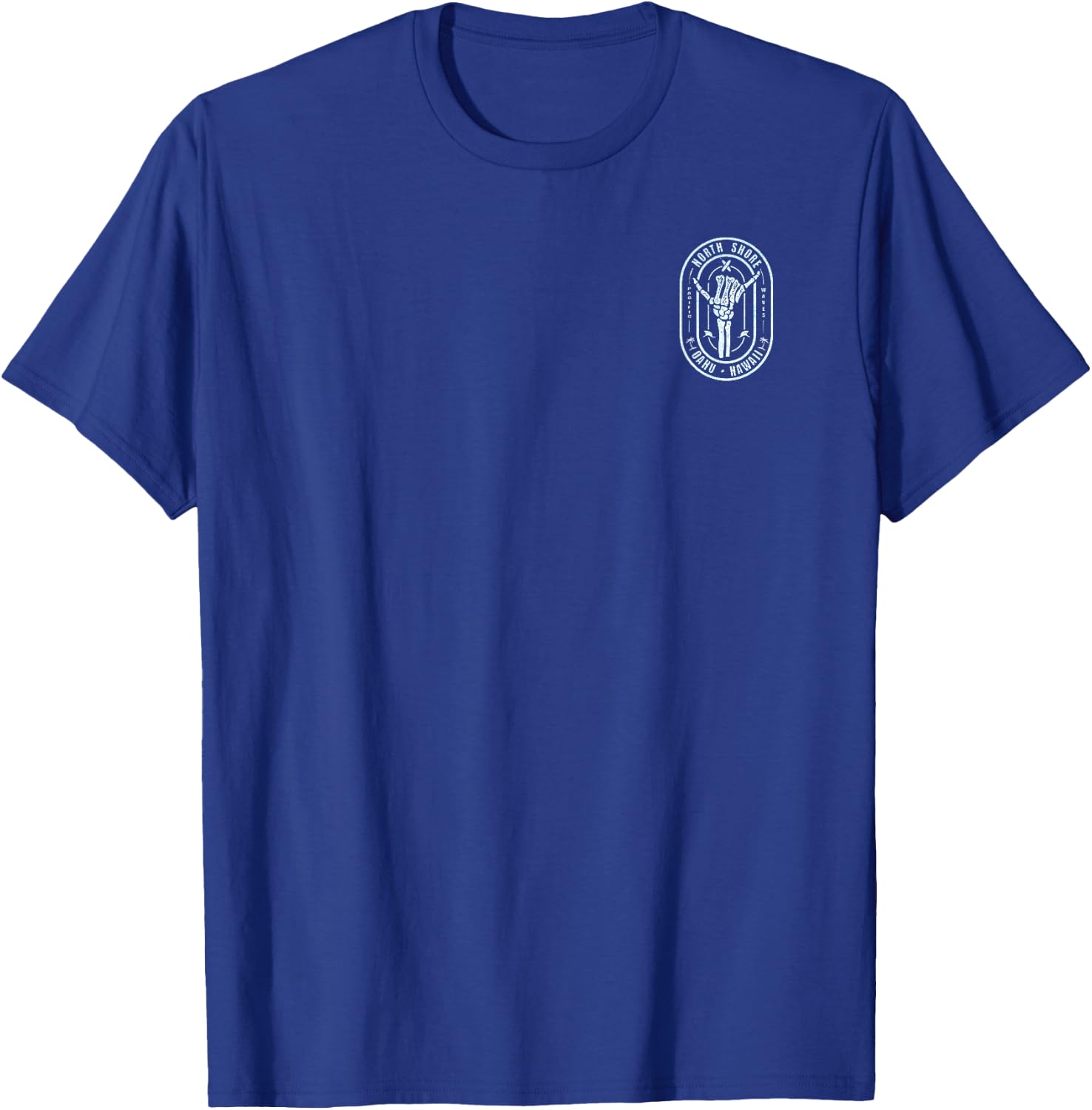Left Chest & Back print - Shaka Oahu Hawaii T-Shirt - T-Shirt | Royal