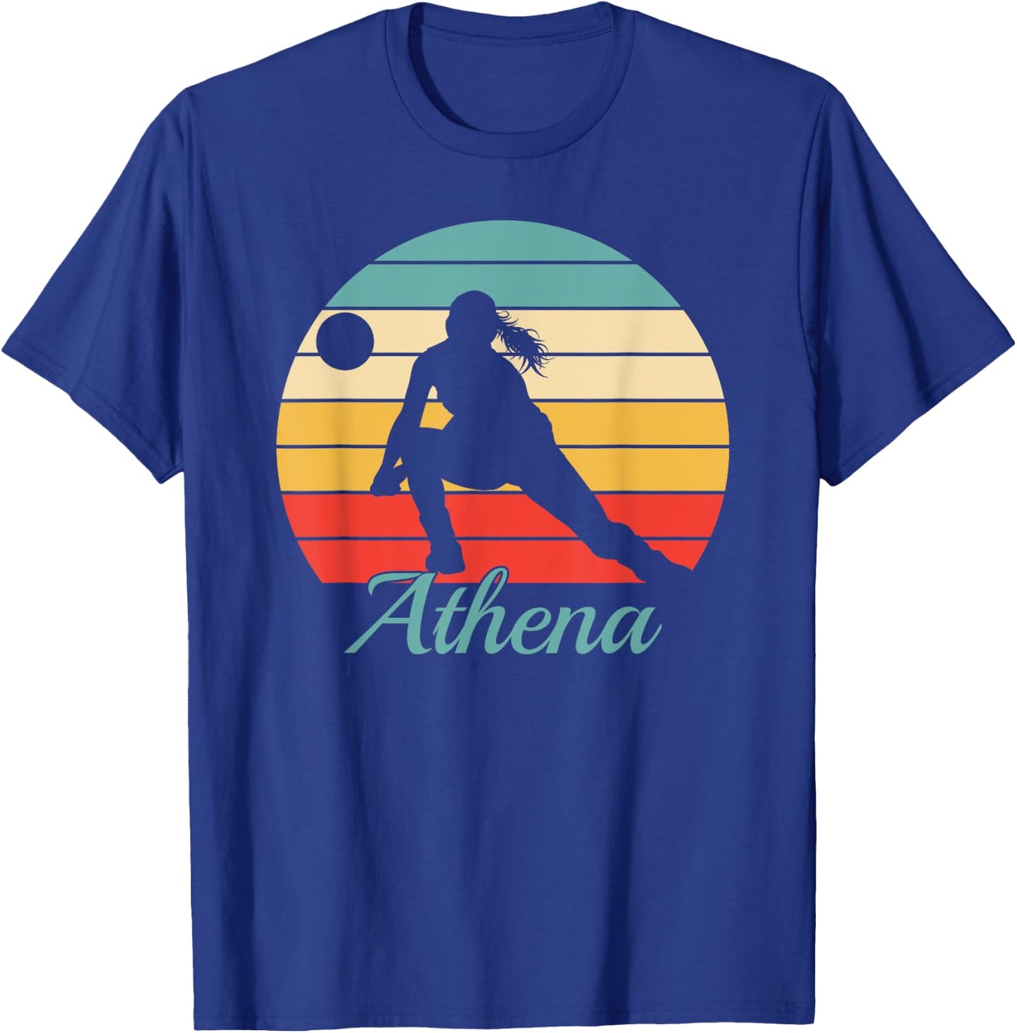 Athena Name Gift Personalized Volleyball T-Shirt - T-Shirt | Royal
