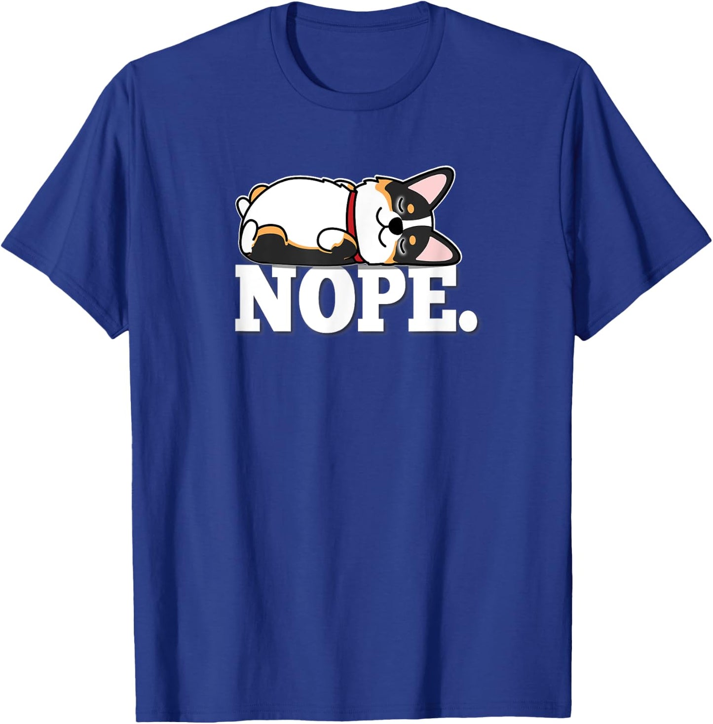 Kawaii Napping NOPE Black Tricolor Corgi Lover T-Shirt - T-Shirt | Royal