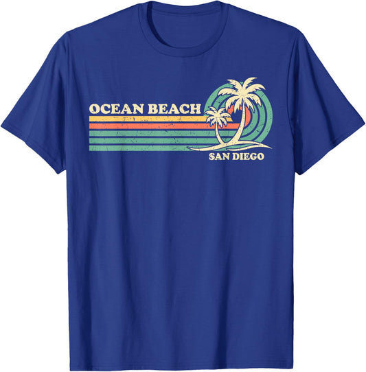 Vintage Retro Summer Vacation San Diego Ocean Beach T-Shirt - T-Shirt | Royal
