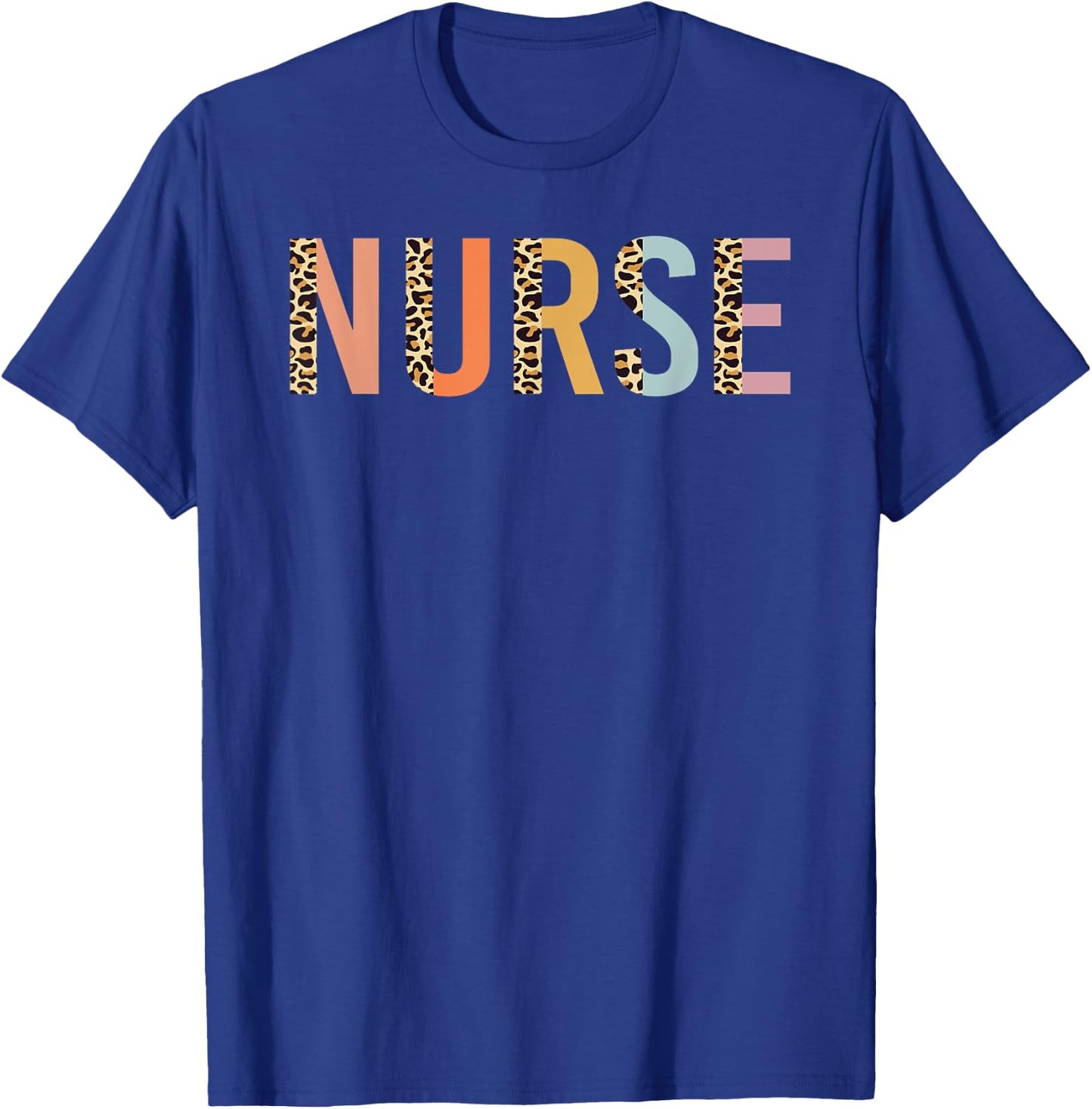 Nurse Leopard Print Nursing School Women Cute T-Shirt - T-Shirt | Royal