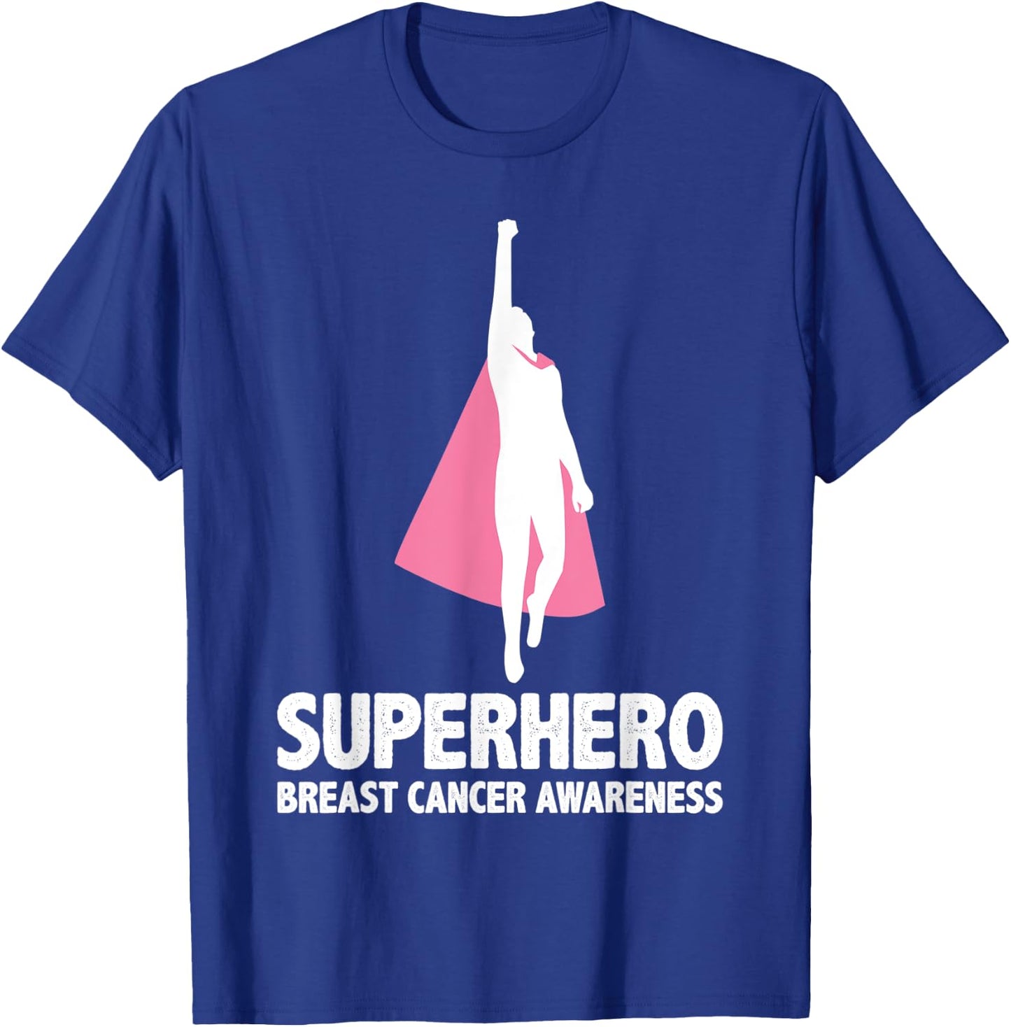 Superhero Men - Breast Cancer Awareness T-Shirt - T-Shirt | Royal