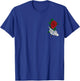 White Skeleton Hand Holding a Red Rose Tattoo Graphic T-Shirt - T-Shirt | Royal