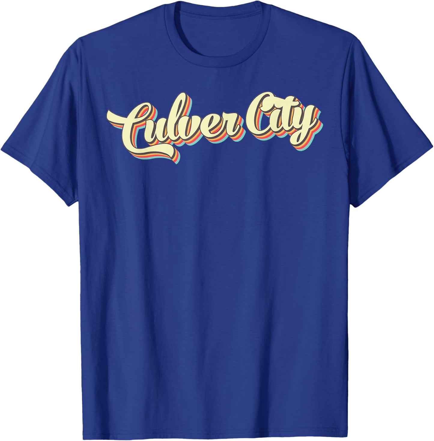 Culver City Retro Art Baseball Font Vintage T-Shirt - T-Shirt | Royal