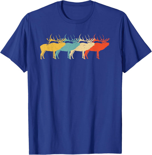 Caribou Vintage Retro Stag Doe Deer Lover 60s 70s Gift T-Shirt - T-Shirt | Royal