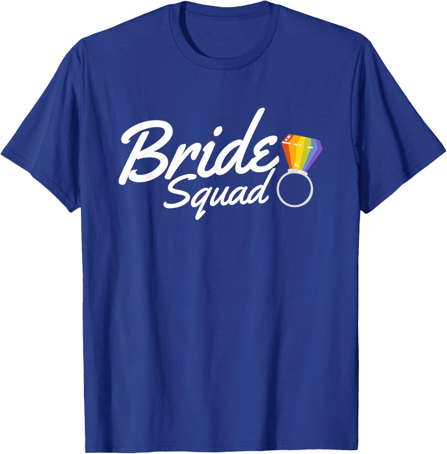LGBTQ bride squad rainbow wedding ring pride gay lesbien T-Shirt - T-Shirt | Royal