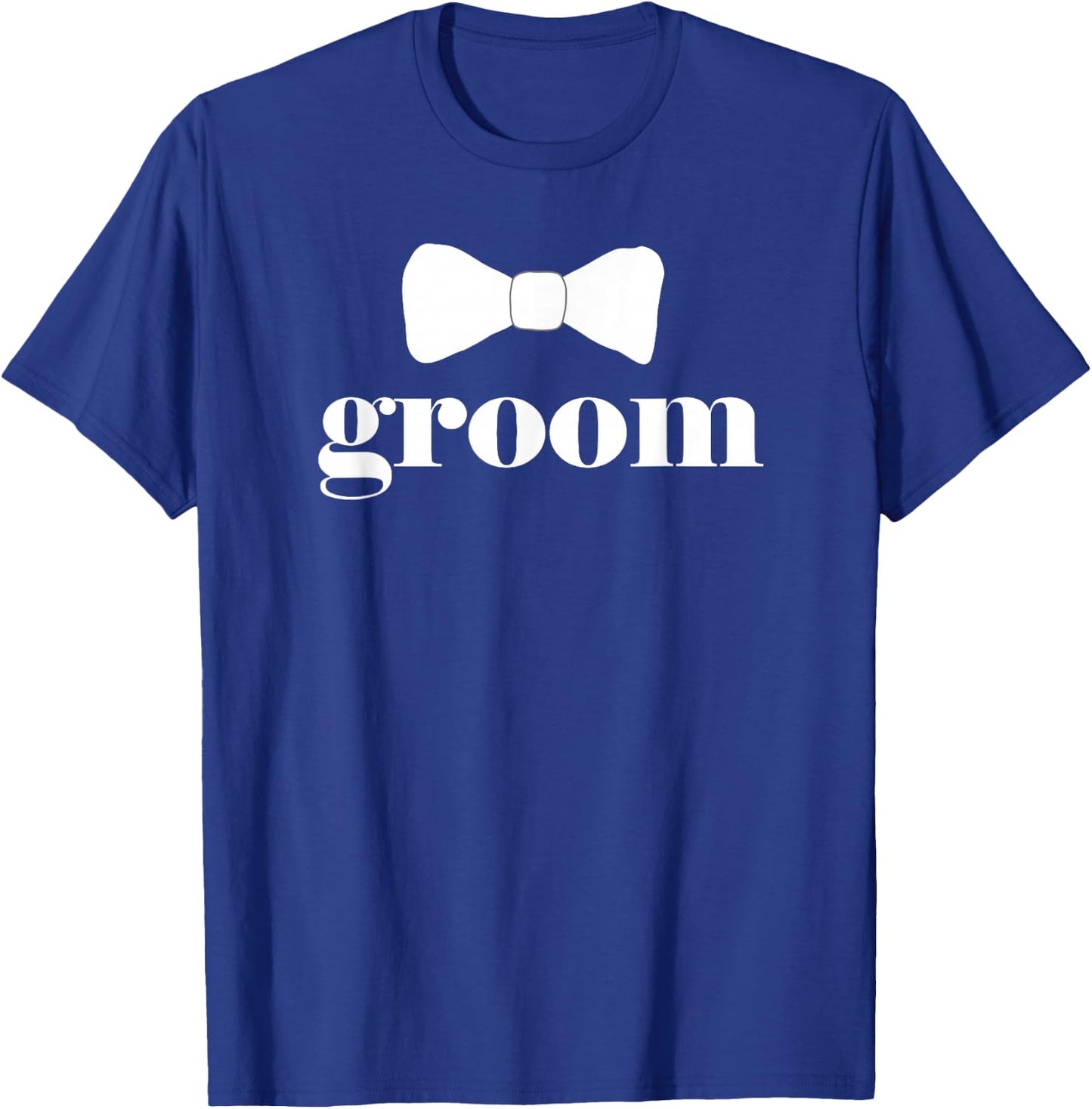 Funny Groom Bow Tie Bachelor Party Outfit Cool Wedding Gift T-Shirt - T-Shirt | Royal