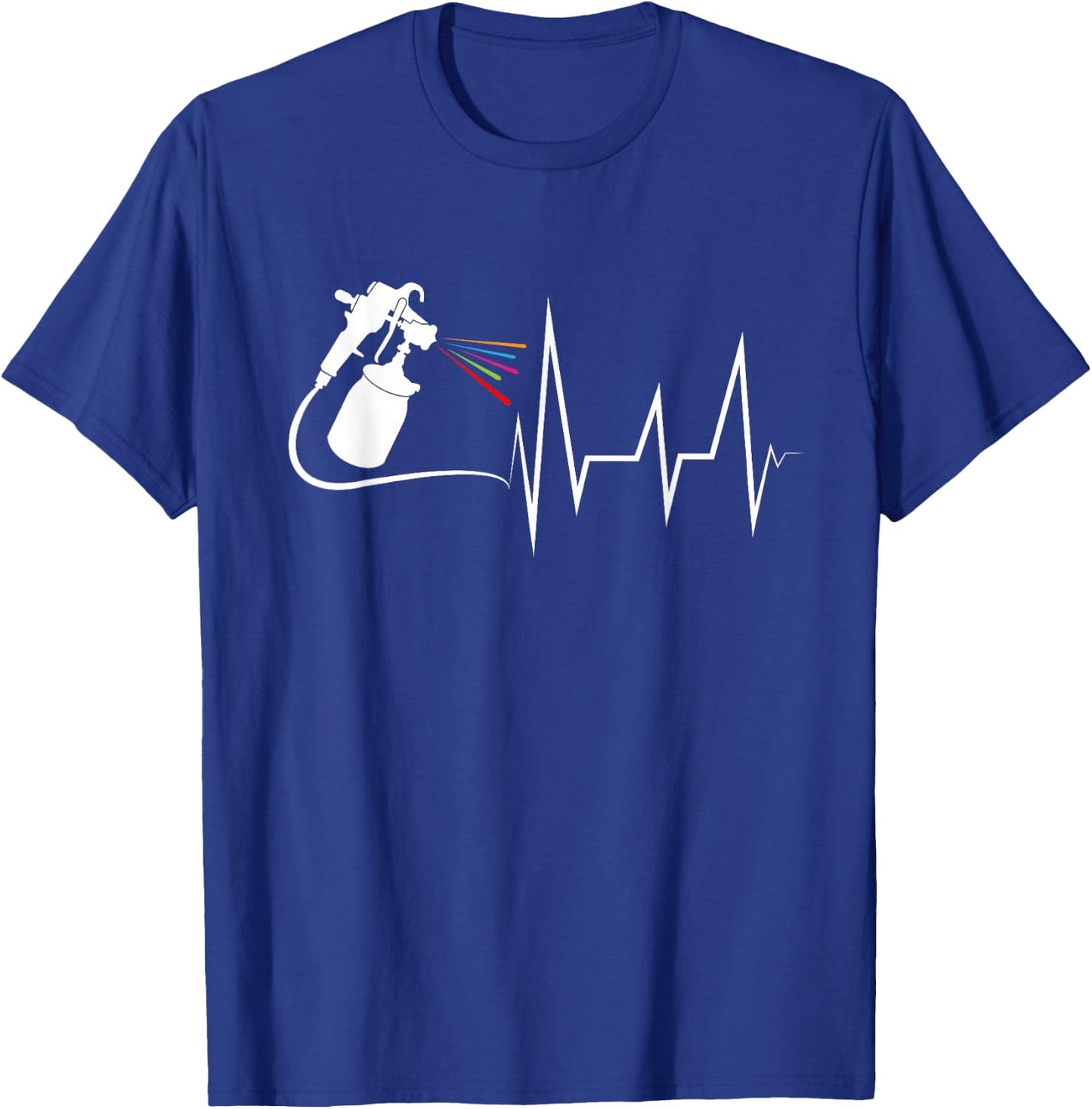 Car Painter Heartbeat Paint Gun Pulse EKG Auto Body Painter T-Shirt - T-Shirt | Royal