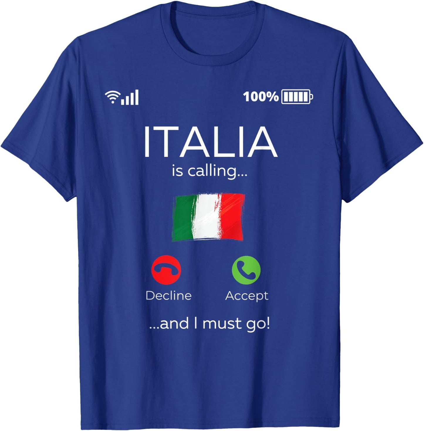 Funny Italian Shirts - Italy is calling - italian roots T-Shirt - T-Shirt | Royal